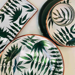 Palm Leaves Round Pasta Platter
