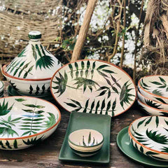 Palm Leaves Round Pasta Platter
