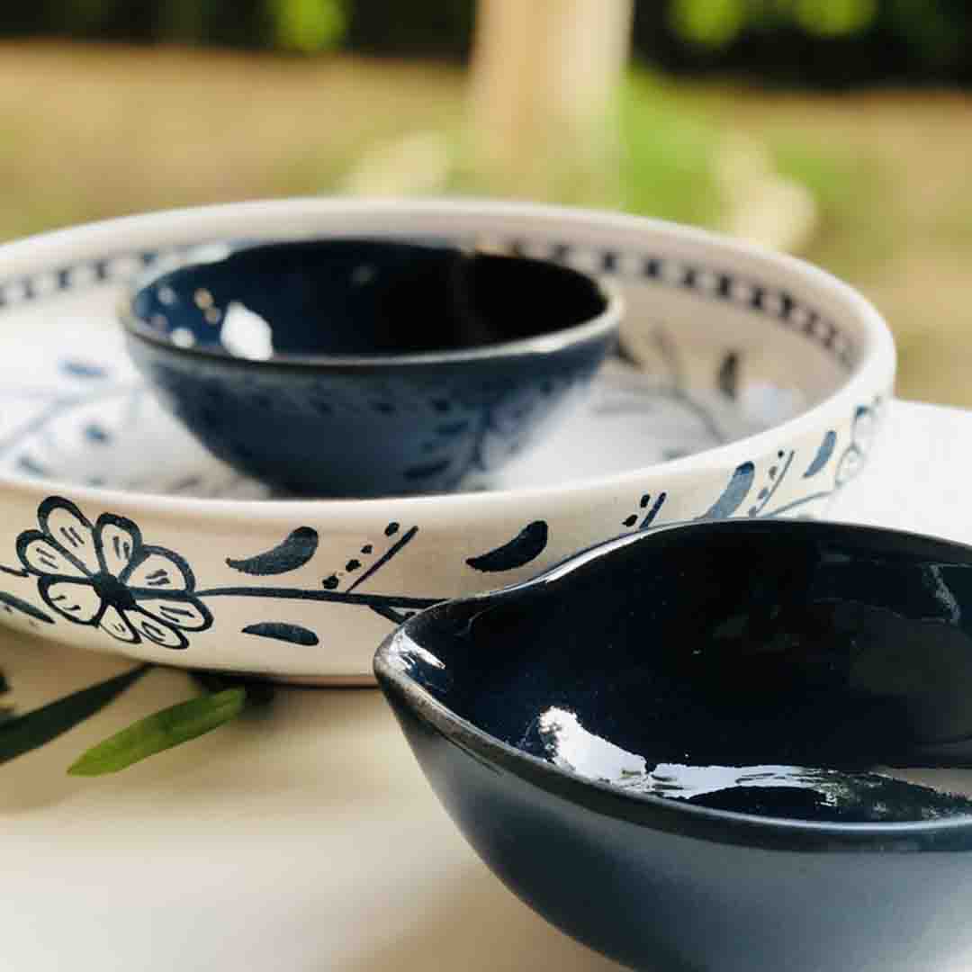 Floral Round Pasta Serving Platter